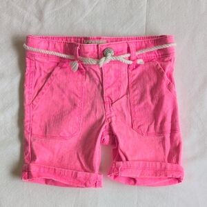 oshkosh b'gosh neon pink denim jean bermuda shorts with rope belt 2T girls